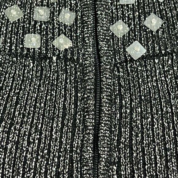 Étincelle Couture Black Sequined Textured Cotton 70% Top size M (T4 Europe) - Picture 7 of 11